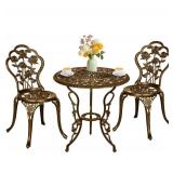 3 Piece Bistro Patio Set Dark Bronze Table & Chairs $129.99 Retail - Brand New