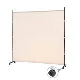 6ft Single Panel Room Divider with Wheels Rolling Fabric $41.99 Retail - Brand New
