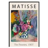 Framed Canvas Print of 1907 Famous Painting by Matisse The Peonies 12" x 16" - Brand New