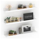 Gift Garden 24" White Floating Shelves Set of 3 $39.99 Retail - Brand New
