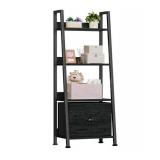 4 Tier Ladder Shelf Organizer Black Oak $49.99 Retail - Brand New