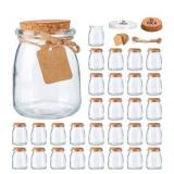 Glass Jars with Cork Lids 30pk 7oz Jars with label Tags and String - Brand New