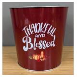Thankful and Blessed 6" H Bucket Fall Decor - Brand New