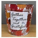 Gather Together and Be Grateful 5" H Bucket Fall Decor - Brand New