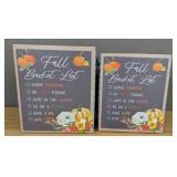 Fall Bucket List Fall Decor Baskets 7.25"H 6"L 4"W - Brand New