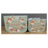 Hello Beautiful Fall Baskets Fall Decor 5" H 6.5" L - Brand New