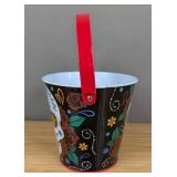 Halloween Metal Skull Bucket with Handle 5"H - Brand New