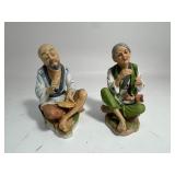 HOMCO Vintage Porcelain/Ceramic Asian Older Man & Woman couple Figurines