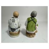 HOMCO Vintage Porcelain/Ceramic Asian Older Man & Woman couple Figurines
