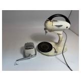 Hamilton Beach Model G Stand Mixer & Swing A Way SHARP Ice Crusher Hand Crank METAL White and Chrome NO BASE