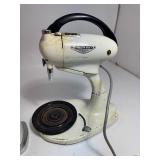 Hamilton Beach Model G Stand Mixer & Swing A Way SHARP Ice Crusher Hand Crank METAL White and Chrome NO BASE