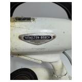 Hamilton Beach Model G Stand Mixer & Swing A Way SHARP Ice Crusher Hand Crank METAL White and Chrome NO BASE