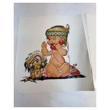 Vintage BELL TELEPHONE Baby Girl Print Advertising Ad 1940s 1950s