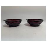 Lot of (2) Vintage Small Berry Bowl BY Avon 1876 Cape Cod Glass Collection Ruby Red