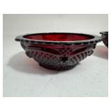 Lot of (2) Vintage Small Berry Bowl BY Avon 1876 Cape Cod Glass Collection Ruby Red