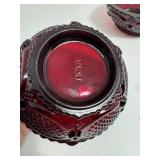 Lot of (2) Vintage Small Berry Bowl BY Avon 1876 Cape Cod Glass Collection Ruby Red