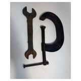 Vintage 6” Clamp Deep heavy duty USA & Wrench