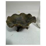 Vintage CALIF USA POTTERY Footed Pedestal Dish & Mason Jar