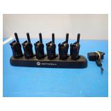 Set of Motorola Walkie Talkies // Includes 6 radios with clips and Charging station with charging cable