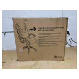Serta AIR Health & Wellness Ergonomic Bonded Leather High-Back Executive Office Chair, Light Gray
