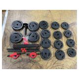 Free Weight Set with Connector, 6 in1 Dumbbells Set Used as Barbell, Kettlebells, Push up Stand, Fitness Exercises for Home Gym Suitable Men/Women