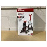 Hyper Tough TH52002C 2 Ton (4,000 lb) Steel Jack Stands with Safety Pins, Black and Red, 1 Pair