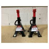 Hyper Tough TH52002C 2 Ton (4,000 lb) Steel Jack Stands with Safety Pins, Black and Red, 1 Pair