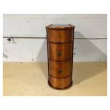 Eric 24 in. Brown Solid Wood Chairside End Table, Two-Drawer Narrow Side Table, Fully Assembled