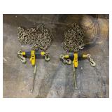 VEVOR Ratchet Chain Binder, 5/16"-3/8" Heavy Duty Load Binders, with G80 Chains 7100 lbs Secure Load Limit, Labor-saving Anti-skid Handle, Tie Down Hauling Chain Binders for Flatbed Truck Trailer