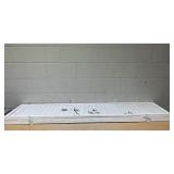Roundhill Bamboo Print 4-Panel Framed Room Screen/Divider, white