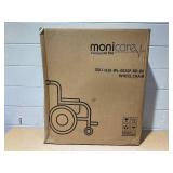 monicare Transport Wheelchair with Removable Flip Back Armrests & Swing-Away Footrests, Folding Transport Chair with 300lbs Capacity, Black