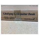 Lkeiyay Rustic Brown Modern Simple 47 Inch Computer Desk, Ideal for Small Spaces,Features File Drawers & Storage Shelf,Reversible Home Office Writing Table with Bag for Bedroom, Teen, Study
