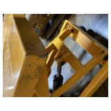 1100lbs Hydraulic Lift Table Cart. 34" Lifting Height, Manual Single Scissor Lift Table with 4 wheels and Non- Slip Pad, Hydraulic Scissor Cart for Material Handling, Yellow