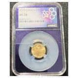 2015 AMERICAN GOLD EAGLE 1/10TH OZ .999 FINE GOLD NGC MS70