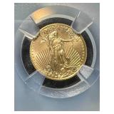 2015 AMERICAN GOLD EAGLE 1/10TH OZ .999 FINE GOLD NGC MS70