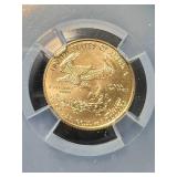 2015 AMERICAN GOLD EAGLE 1/10TH OZ .999 FINE GOLD NGC MS70