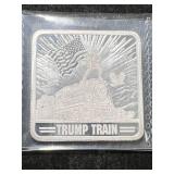 1 TROY OZ .999 FINE SILVER TRUMP TRAIN BAR