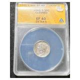1942/1 US MERCURY DIME ANACS EF40 DETAILS