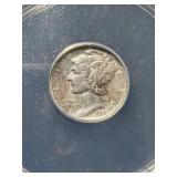 1942/1 US MERCURY DIME ANACS EF40 DETAILS