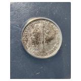 1942/1 US MERCURY DIME ANACS EF40 DETAILS