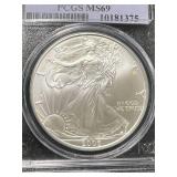 2006 AMERICAN SILVER EAGLE PCGS MS69