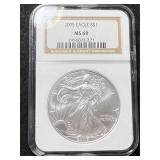 2005 AMERICAN SILVER EAGLE NGC MS69