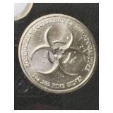 1 TROY OZ .999 FINE SILVER ZOMBUCKS ZOMBUFF ROUND