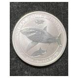 HALF TROY OZ .999 FINE SILVER 2014 AUSTRALIAN GREAT WHITE SHARK
