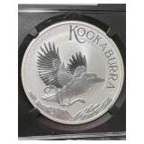 2024 AUSTRALIAN KOOKABURRA 1 TROY OZ .9999 FINE SILVER NGC MS70