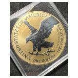 2023 AMERICAN SILVER EAGLE 24K GOLD AND PLATINUM PLATED