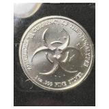 1 TROY OZ .999 FINE SILVER ZOMBUCKS SAINT ROUND