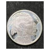 1 TROY OZ .999 FINE SILVER BUFFALO INDIAN ROUND