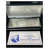 4 TROY OZ .999 FINE SILVER $100 BILL DESIGNED BAR