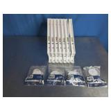 7 White heavy-duty closet shelf and rod brackets and Closet pole sockets